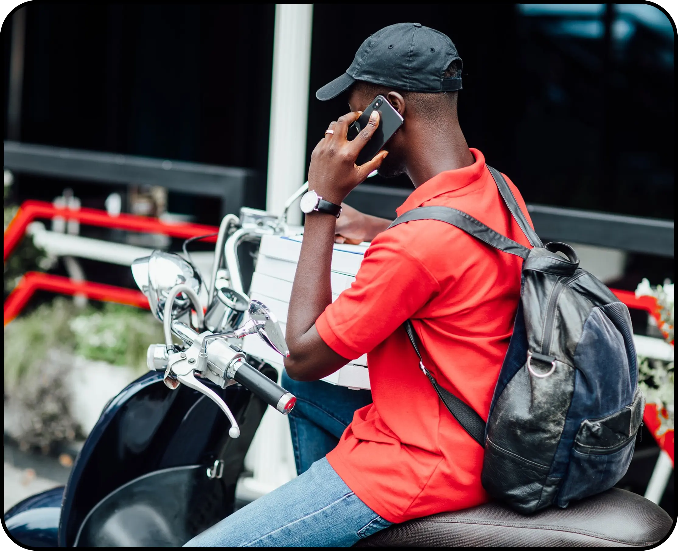 Rider on motorbike