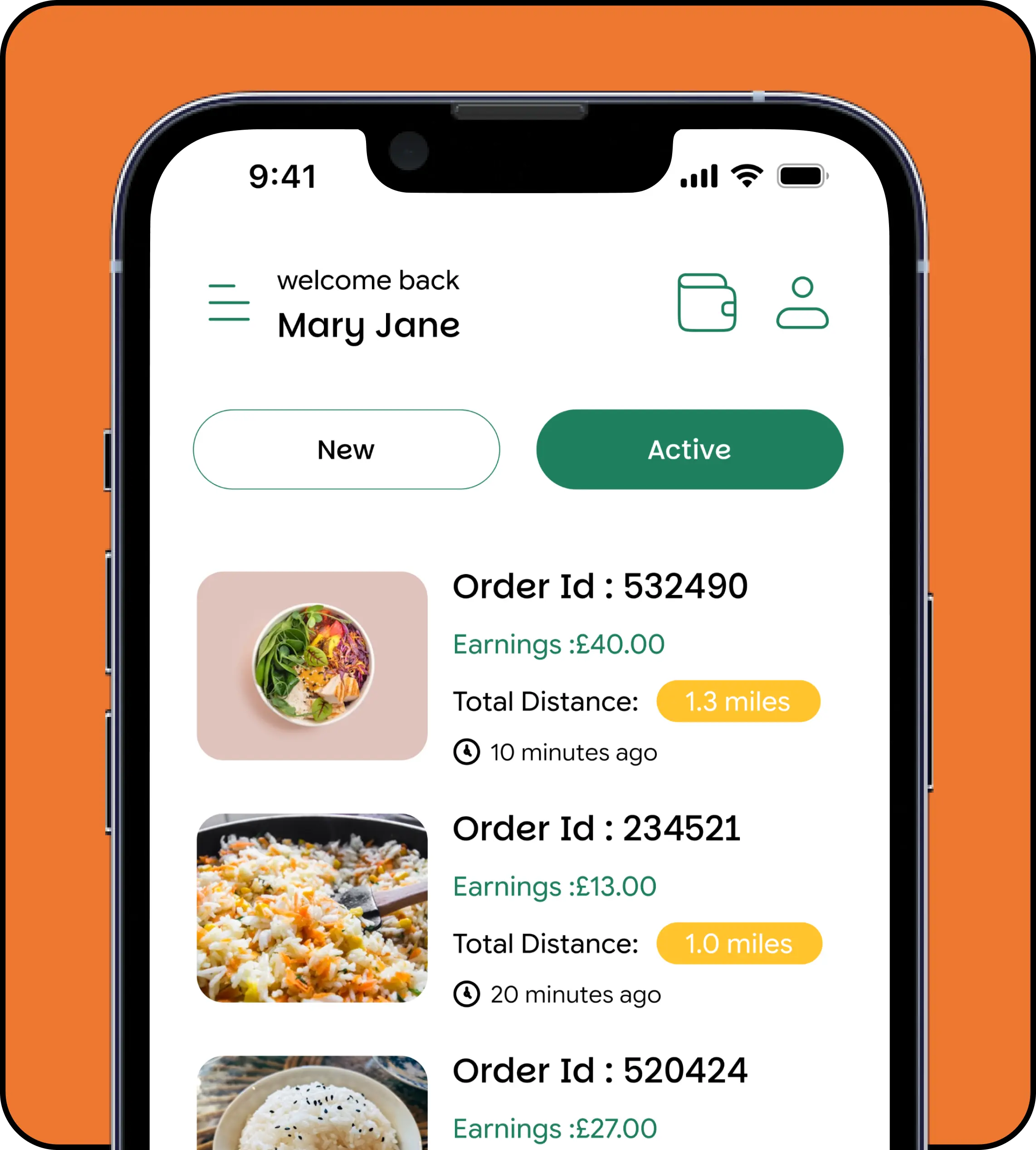 Rider app screen
